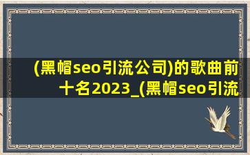 (黑帽seo引流公司)的歌曲前十名2023_(黑帽seo引流公司)的歌曲前十名2023年有哪些