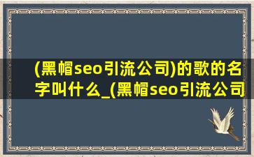 (黑帽seo引流公司)的歌的名字叫什么_(黑帽seo引流公司)的歌的名字叫什么呢