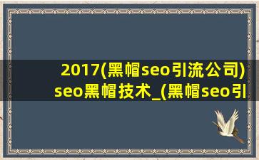 2017(黑帽seo引流公司)seo黑帽技术_(黑帽seo引流公司)seo黑帽技术工具软件推荐