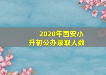 2020年西安小升初公办录取人数