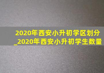 2020年西安小升初学区划分_2020年西安小升初学生数量