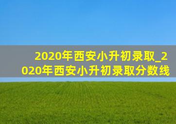 2020年西安小升初录取_2020年西安小升初录取分数线