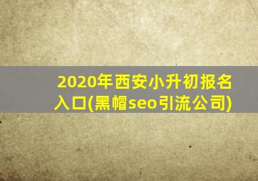 2020年西安小升初报名入口(黑帽seo引流公司)
