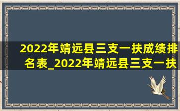 2022年靖远县三支一扶成绩排名表_2022年靖远县三支一扶