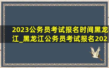 2023公务员考试报名时间黑龙江_黑龙江公务员考试报名2024时间
