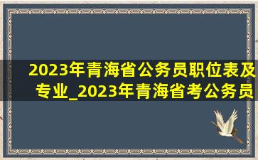 2023年青海省公务员职位表及专业_2023年青海省考公务员岗位表