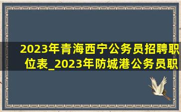 2023年青海西宁公务员招聘职位表_2023年防城港公务员职位表