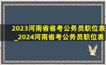 2023河南省省考公务员职位表_2024河南省考公务员职位表官网