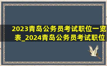 2023青岛公务员考试职位一览表_2024青岛公务员考试职位一览表