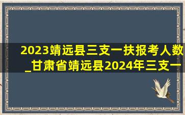 2023靖远县三支一扶报考人数_甘肃省靖远县2024年三支一扶名额