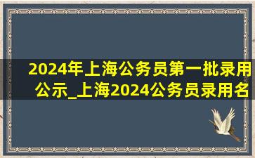 2024年上海公务员第一批录用公示_上海2024公务员录用名单