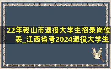 22年鞍山市退役大学生招录岗位表_江西省考2024退役大学生岗位表