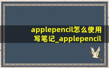 applepencil怎么使用写笔记_applepencil怎么使用
