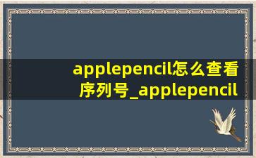applepencil怎么查看序列号_applepencil怎么查看是否过保