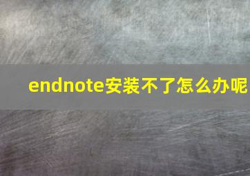 endnote安装不了怎么办呢