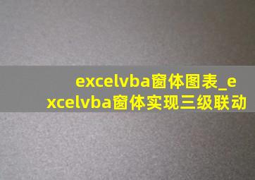 excelvba窗体图表_excelvba窗体实现三级联动