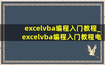 excelvba编程入门教程_excelvba编程入门教程电子版