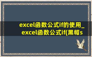 excel函数公式if的使用_excel函数公式if(黑帽seo引流公司)值