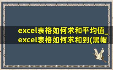 excel表格如何求和平均值_excel表格如何求和到(黑帽seo引流公司)区域