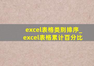 excel表格类别排序_excel表格累计百分比