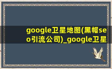 google卫星地图(黑帽seo引流公司)_google卫星地图