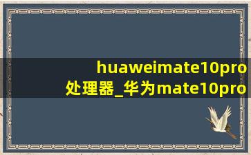 huaweimate10pro处理器_华为mate10pro处理器