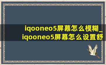 iqooneo5屏幕怎么模糊_iqooneo5屏幕怎么设置舒服