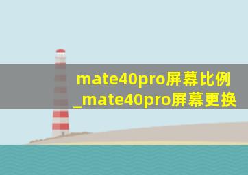 mate40pro屏幕比例_mate40pro屏幕更换