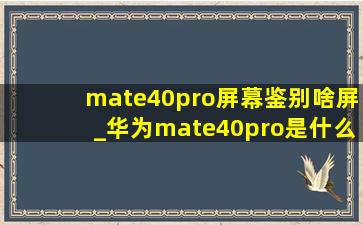 mate40pro屏幕鉴别啥屏_华为mate40pro是什么屏