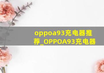 oppoa93充电器推荐_OPPOA93充电器