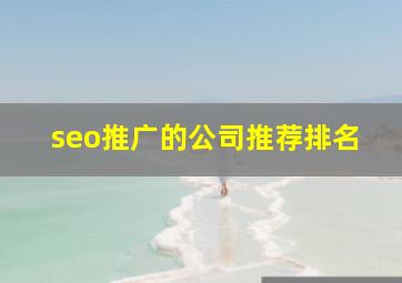 seo推广的公司推荐排名
