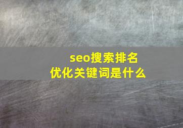 seo搜索排名优化关键词是什么