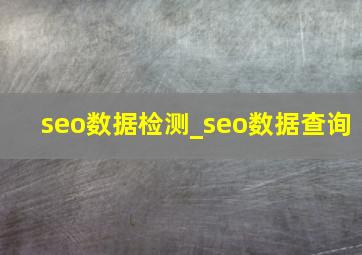 seo数据检测_seo数据查询