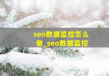 seo数据监控怎么做_seo数据监控