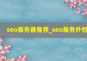seo服务器推荐_seo服务外包