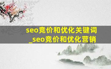 seo竞价和优化关键词_seo竞价和优化营销