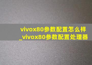 vivox80参数配置怎么样_vivox80参数配置处理器