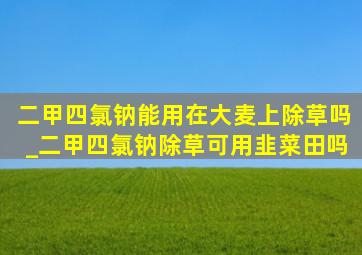 二甲四氯钠能用在大麦上除草吗_二甲四氯钠除草可用韭菜田吗