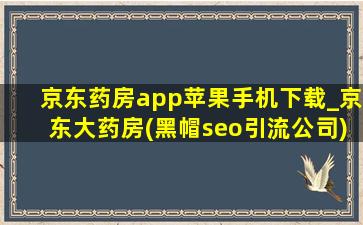 京东药房app苹果手机下载_京东大药房(黑帽seo引流公司)app下载