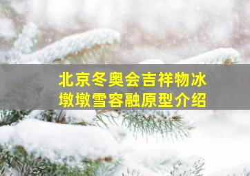 北京冬奥会吉祥物冰墩墩雪容融原型介绍