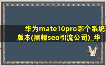 华为mate10pro哪个系统版本(黑帽seo引流公司)_华为mate10pro哪个系统版本好