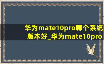 华为mate10pro哪个系统版本好_华为mate10pro哪个系统版本好用