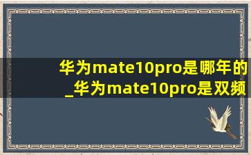 华为mate10pro是哪年的_华为mate10pro是双频gps吗