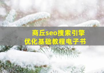 商丘seo搜索引擎优化基础教程电子书