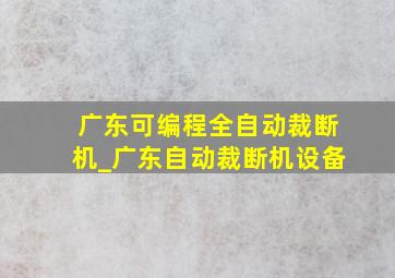 广东可编程全自动裁断机_广东自动裁断机设备