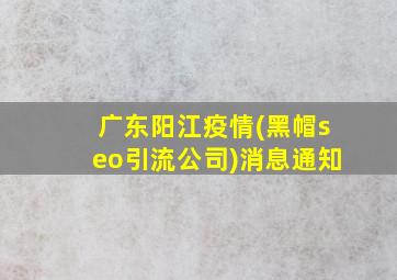 广东阳江疫情(黑帽seo引流公司)消息通知