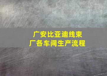 广安比亚迪线束厂各车间生产流程