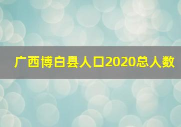 广西博白县人口2020总人数