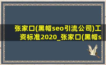 张家口(黑帽seo引流公司)工资标准2020_张家口(黑帽seo引流公司)工资标准2022年