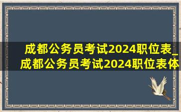 成都公务员考试2024职位表_成都公务员考试2024职位表体育